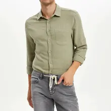 Дефакто мужские модные повседневные стильные джинсовые штаны мужские тонкие прямые джинсы с эластичной талией на шнуровке летние брюки L0178AZ19HS