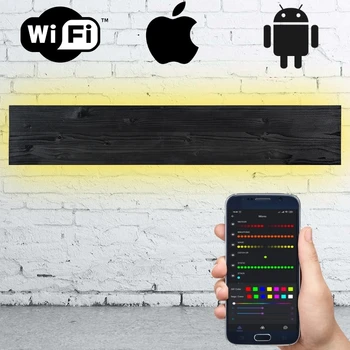 

LED wall lamp wood Black