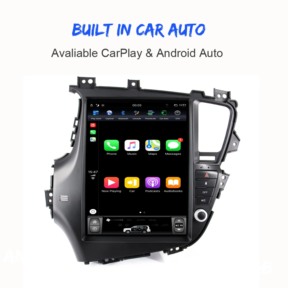ONKAR Android 8,1 Автомагнитола для KIA Optima/k5 2010-2013 12,1 дюймов вертикальный экран Автомобильный мультимедийный плеер 4 Гб+ 32 ГБ шесть ядер