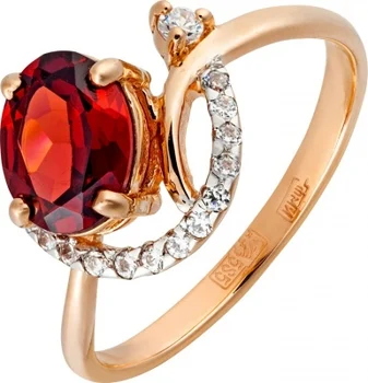 

Aloris ring with garnet and cubic zirconia in red gold