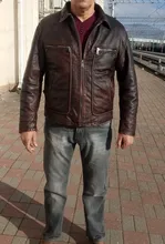 Chaqueta de cuero de vaca para hombre, abrigo de piel de vaca, grueso, de calidad, Estilo vintage, regalo, envío gratis