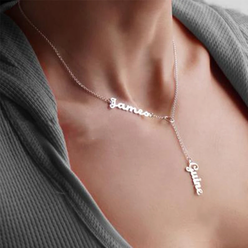 

Gold Plated Personalized Double Names Necklace