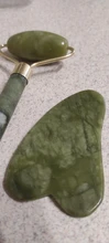 Rodillo de piedra de Jade Natural para masaje Facial, masajeador de gua sha, rascador, herramientas adelgazantes de belleza, relajación de la piel
