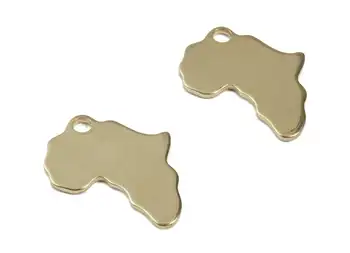 

Brass Africa Charms - Raw Brass Africa Earring and Pendant - Brass Africa Necklace - 12Pcs/Lot - 24.87x20.09x1.19mm - PP3017