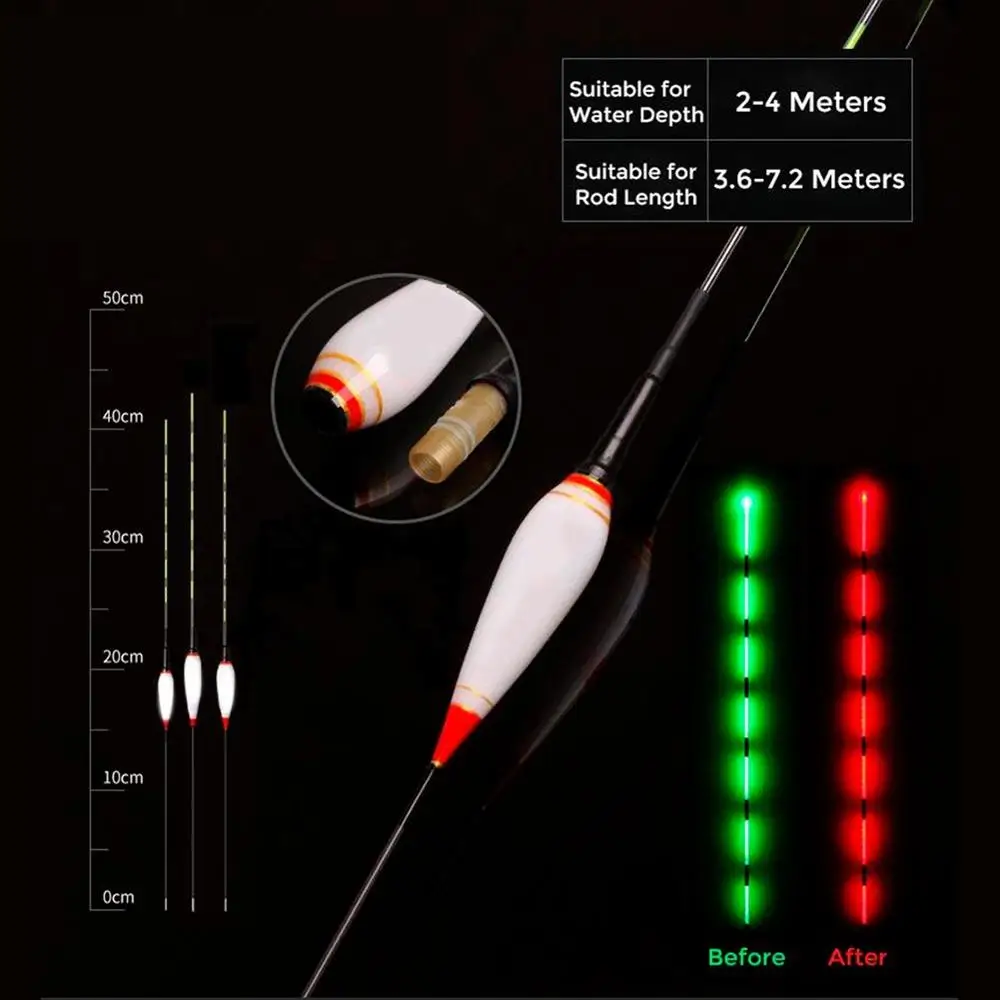 

New Smart Float Bite Alarm Fish Bait LED Light Automatic Night Electronic Color Change Changing Strike Intelligent Fishing Float