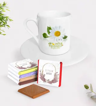 

Personalized Daisy Themed Best Teacher Turkish coffee Cup and Chocolate Gift Set-4