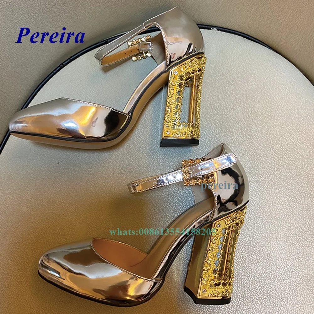 Designer Shoes Buckle Strap High Heels 