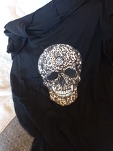Vestido de verano Punk de manga corta suelto, calavera, abertura lateral