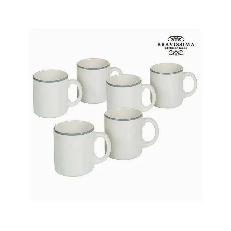 Набор баночек белая посуда синяя(6 шт)-коллекция kitchen's Deco от Bravissima kitchen