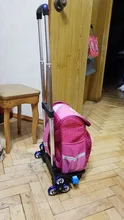 Varilla extensible de aleación de aluminio para niños, 2/6 ruedas, soporte para rollo, carrito para chico, mochila y Bolsa Escolar, bolsa de equipaje