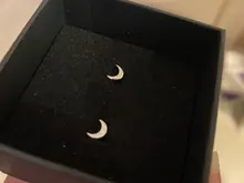 Modian nuevo 2021 sólida plata 925 rosa dorado Luna, pendientes para las mujeres de moda pequeños exquisita joyería Bijoux