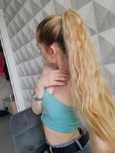 TALANG-coleta de pelo rizado largo de 22 pulgadas, resistente al calor, cola de pelo sintético con cordón, extensiones de cabello
