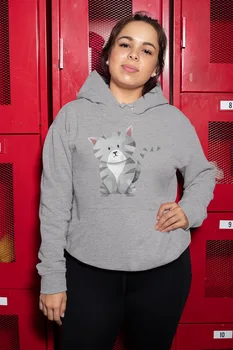 

Angemiel Wear Cat Gray Women 'S Hooded Sweatshirt