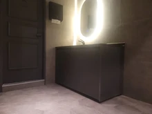 Can Balance-Swing Trash-Bin Kitchen-Counter-Top Garbage Stainless-Steel Flap-Lid-Cover