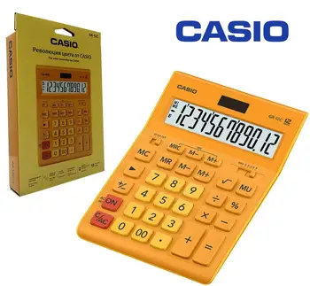 

Calculator desktop office Casio gr-12c 12 digits, Orange, dual power supply, large display