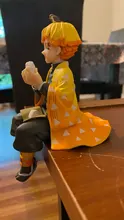 Premium Chokonose figura Anime cazadora de Kamado Tanjirou Agatsuma Zenitsu comer bolas de arroz PVC figura de acción