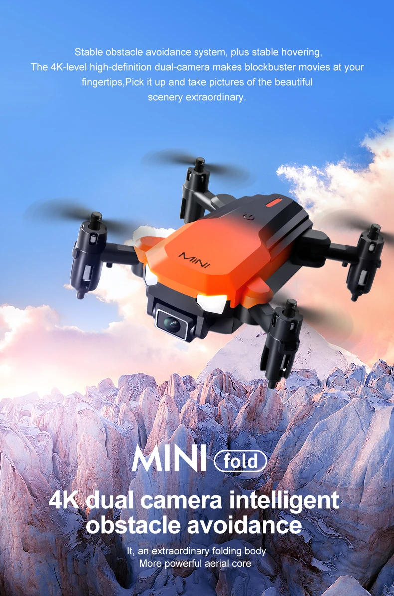 RC Helicopters KK9 Mini Drone 4K HD Dual Camera WIFI FPV Function Altitude Hold With Obstacle Avoidance RC Helicopt Quadcopter Toy toy helicopter