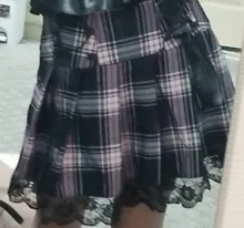 Faldas plisadas Y2K para mujer, faldas plisadas a rayas negras y rosas, Tank Cute Sweet Girls, falda para la escuela a cuadros con cordones, Mini guantes góticos, falda de encaje