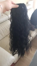 Extensiones de Cabello sintético de cola de caballo, Clip largo ondulado de 22 pulgadas en la cola del pelo, peluca con horquillas