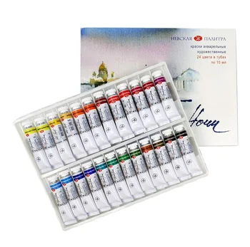 

Set of watercolor paints White Nights 24 tuba 10 ml in a carton
