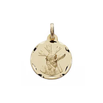

Medal 18k gold Christ Great Power 16mm. Carved [AB8985]