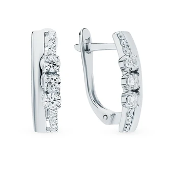 

Silver earrings with cubic zirconia sunlight sample 925