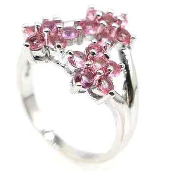 

19x18mm Beautiful Created Pink Tourmaline Gift For Sister Jewelry Making Silver Rings