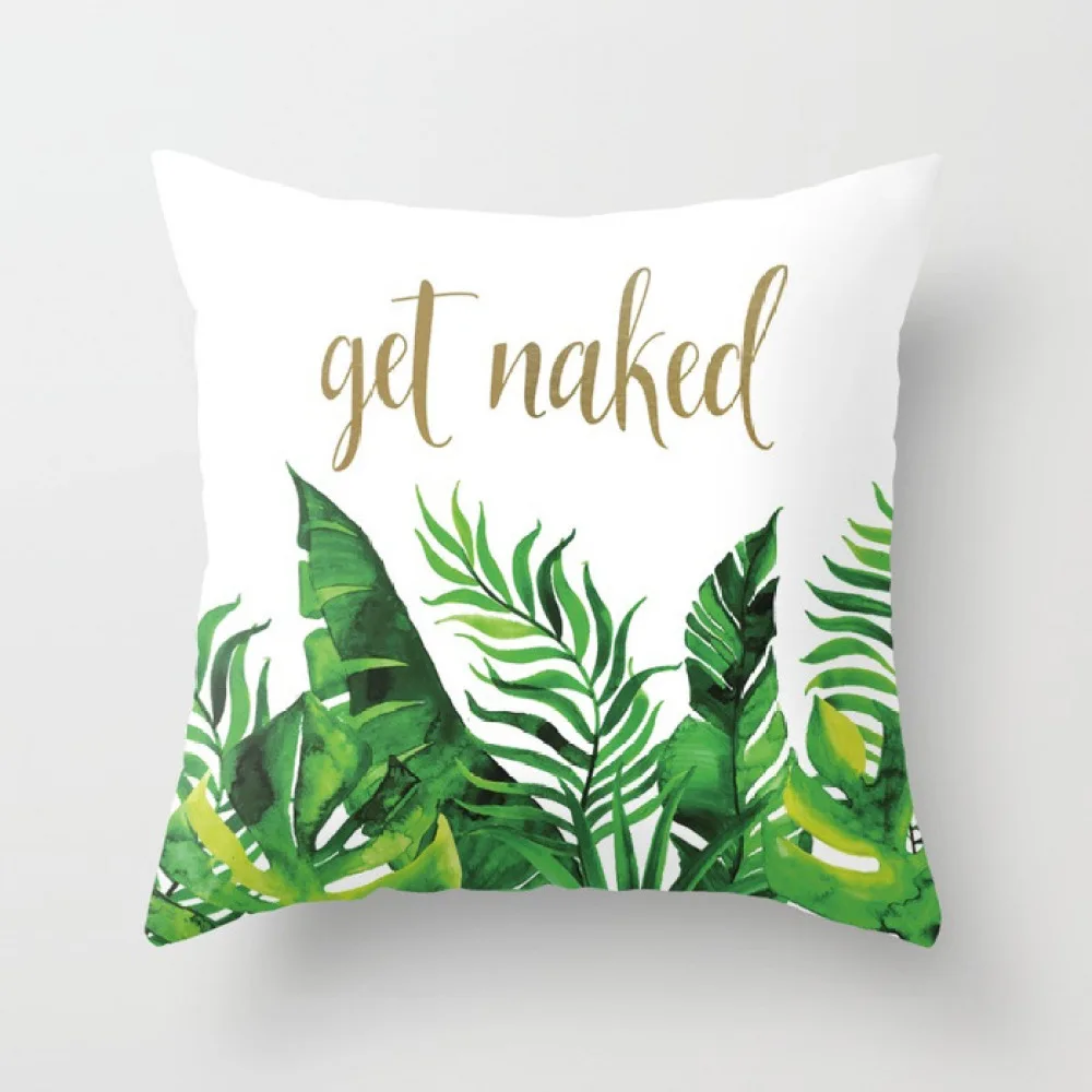 

Fashion Plant Tropical Cushion Cover 45X45 Polyester Throw Pillow Cover For Sofa Home Decor Decoration Decorative Pillowcase