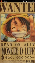 Figuras de acción de One Piece Bounty, pegatinas de pared con estampado de póster artesanal, película Vintage, Playbill, Luffy, papel tapiz de una pieza, 1 Uds.