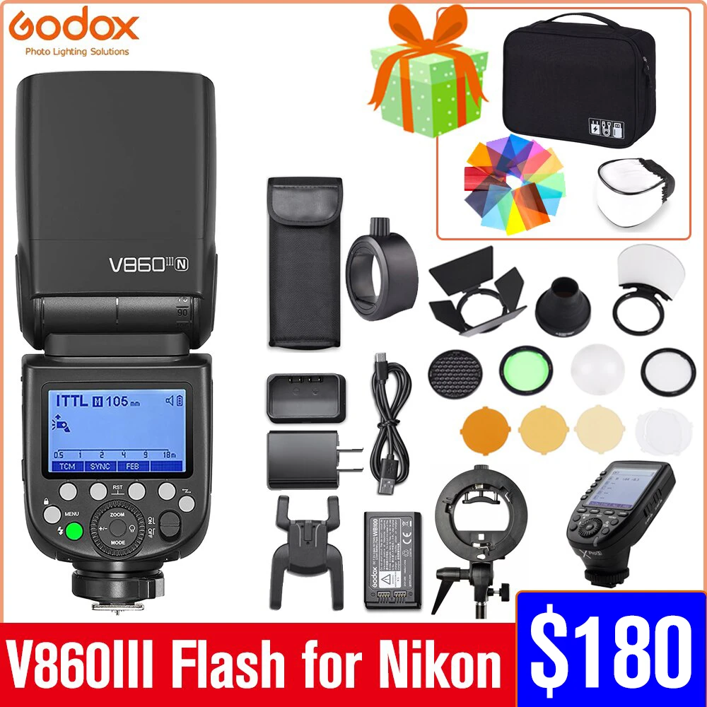 Godox V860iii N Ttl V860iin Speedlite V860 Iii Hss Flash For Nikon Dslr
