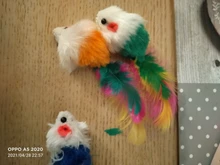 Mini juguetes de lana suave para gatos y gatos, ratón falso, pluma colorida, juego de entrenamiento divertido, suministros para Mascotas y Cachorros