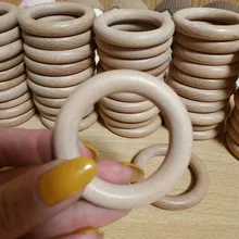 Lets Make-anillos de madera para dentición de bebé, roedores de madera de arce Natural de superficie lisa 98/70/55/40mm, sin Bpa, 50 Uds.