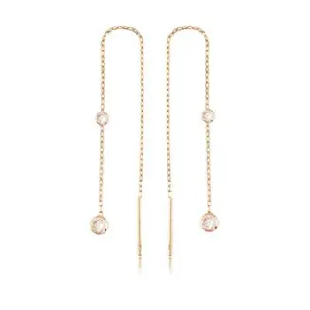 

VAOOV 925 Sterling Silver Chain White Stone Earring - Made in Turkey