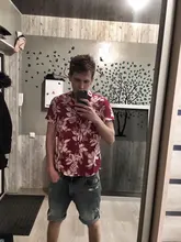 Camisas de manga corta con estampado floral ajustadas para hombre, ropa informal Hawaiana para vacaciones, fiesta, color rojo, azul y negro, 6XL, 7XL, Verano