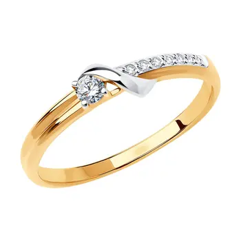 

Sokolov ring in Gold with cubic zirconia, fashion jewelry, gold, 585, women's male