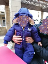 Ins 2021 otoño e invierno Bebé ropa de bebé nuevo bebé niños gruesa mono de algodón de manga larga de las niñas mameluco con capucha 3-12 meses