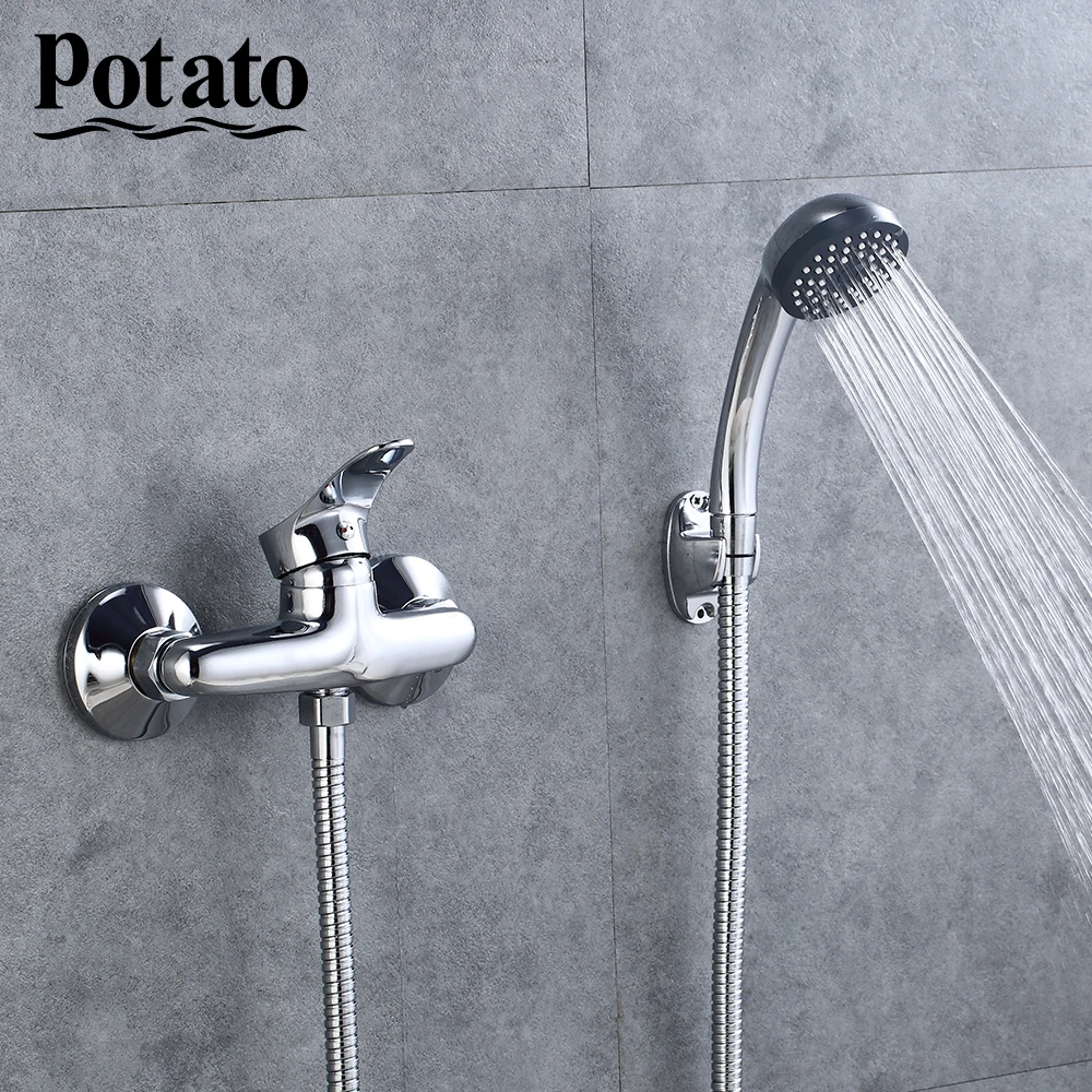 

Potato Economic type Shower Chrome Faucet Bathroom Tap Cold and Hot Water Mixer Single Handle P20214