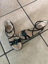 Sandalias romanas con flores para niñas zapatos de verano bonitos con perlas de color rosa y verde, Punta abierta, para la playa, con cremallera