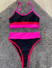 Womens Swimsuits Swimwear Bikinis Biquini Beachwear Patchwork Leopard Push-Up Ingaga Sexy