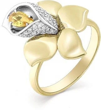 

Master brilliant flower ring with sapphire and diamonds in Yellow Gold