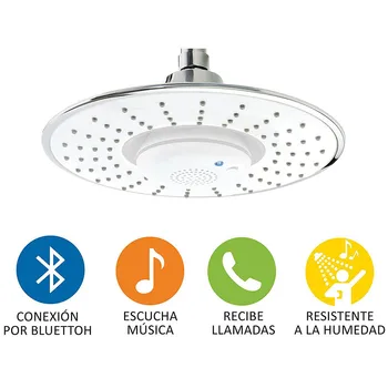 

Kibath shower/round sprayer with built-in bluetooth speaker to listen to music and receive phone calls