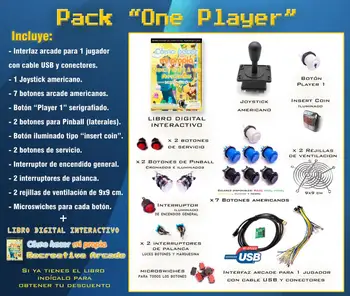 

Arcade pack for one Player (1 player) + Interactive digital book - Joystick, buttons, arcade interfaz