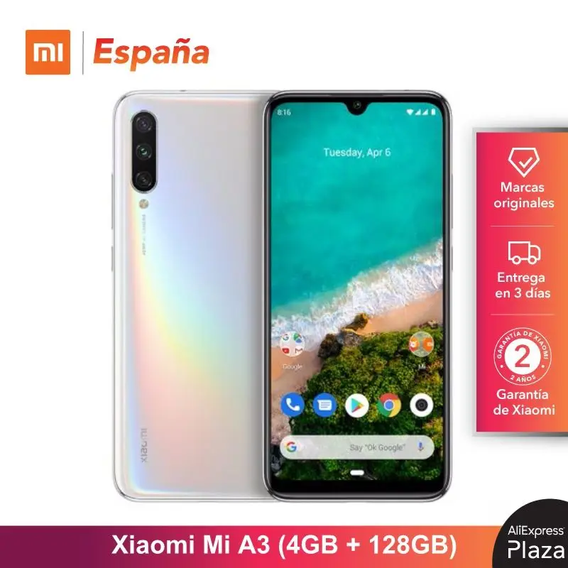 [Global Version for Spain] Xiaomi Mi A3 (Memoria interna de 128GB, RAM de 4GB, Triple cámara) Móvil