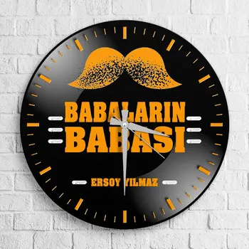 

Personalized Babaların Father Design Wood Round Wall Clock-1