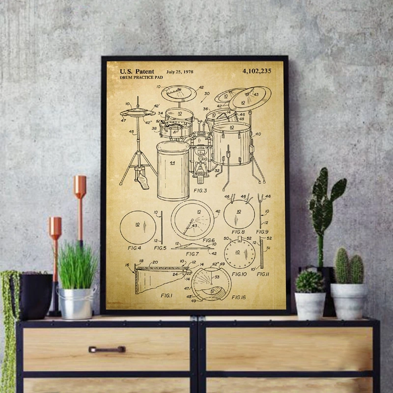 Music Patent Poster Wall Art Decor