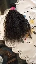 Extensión de pelo rizado Afro para mujeres negras, cabello humano Remy de 8-20 pulgadas, Color Natural, Janin, gran oferta