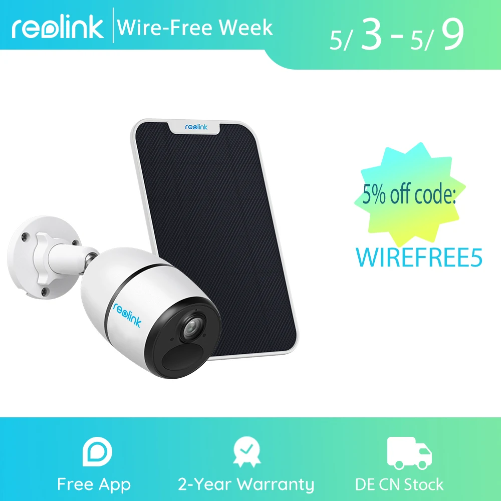 Reolink-Cámara GO de visión nocturna, videocámara recargable con batería, resistente a la intemperie, tarjeta SIM, 1080P, 4G, LTE.
