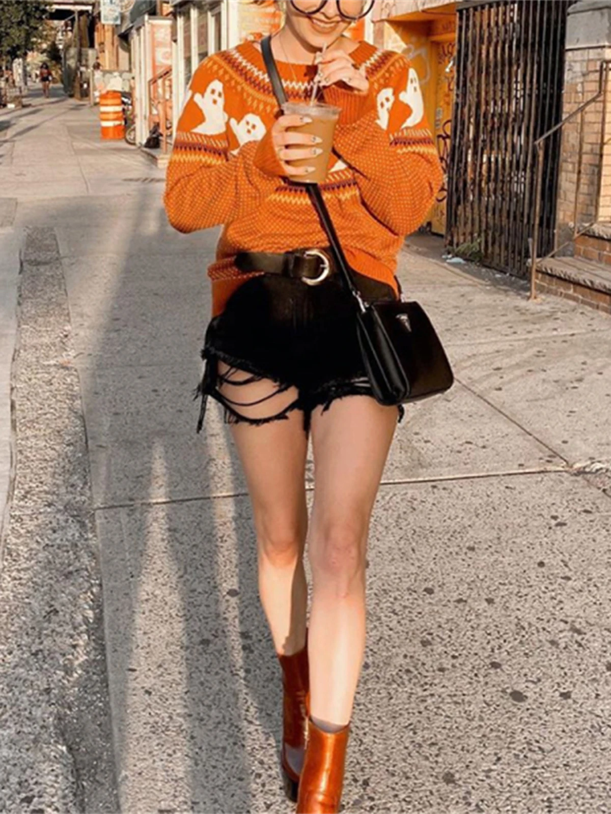 

Autumn Winter Long Sleeve Sweater Women Knitted Y2K O Neck Loose Oversized Pullover Casual Vintage Long-sleeved Sweater