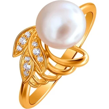 

Esthete ring with pearls and cubic zirconia silver with gilding