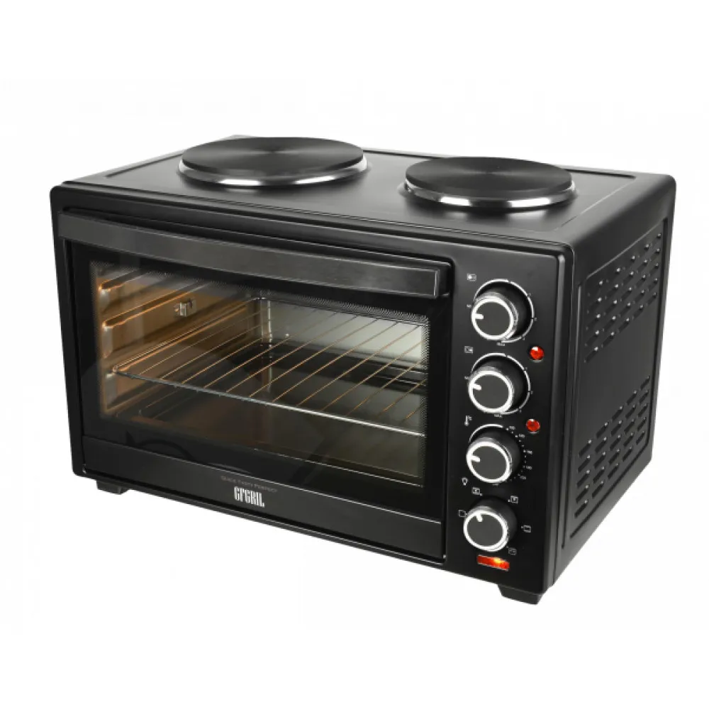 МНОГОФУНКЦИОНАЛЬНАЯ МИНИ ПЕЧЬ GFGRIL GFO 40 HOT PLATES 2 КОНФОРКИ ВЕРТЕЛ ШАШЛЫЧНИЦА КОВРИК
